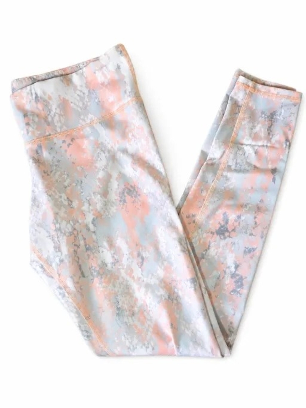 ALO Yoga Peach, Gray and White Marble-Print Leggings